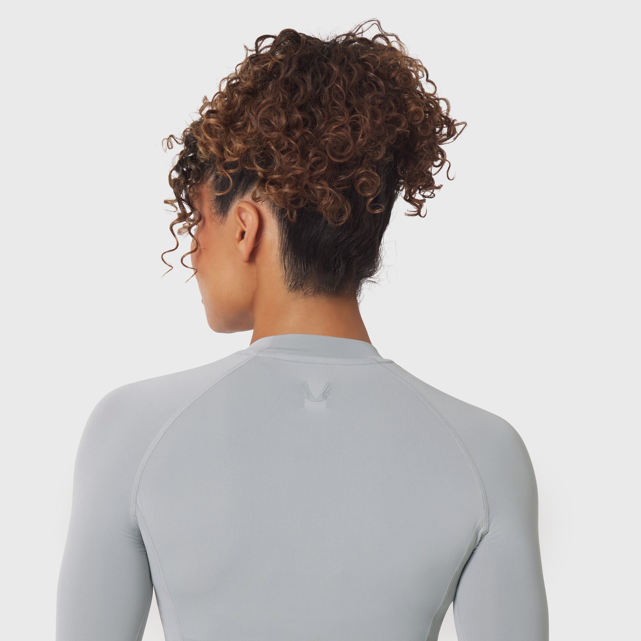 LYCRA® ADAPTIV Baselayer Longsleeve in Slate Grey, back view on model