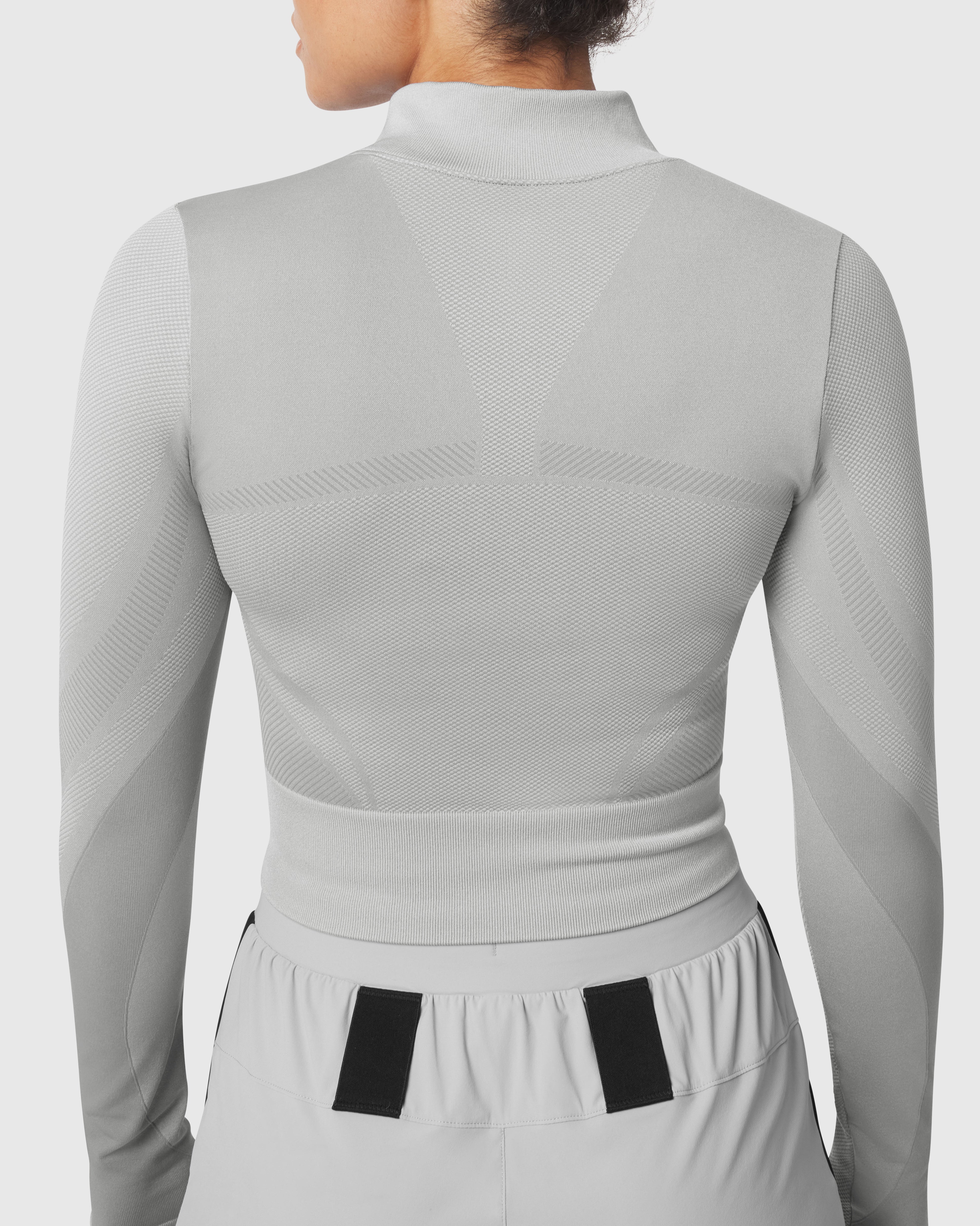 W112. Seamless Quarter Zip - Slate Grey