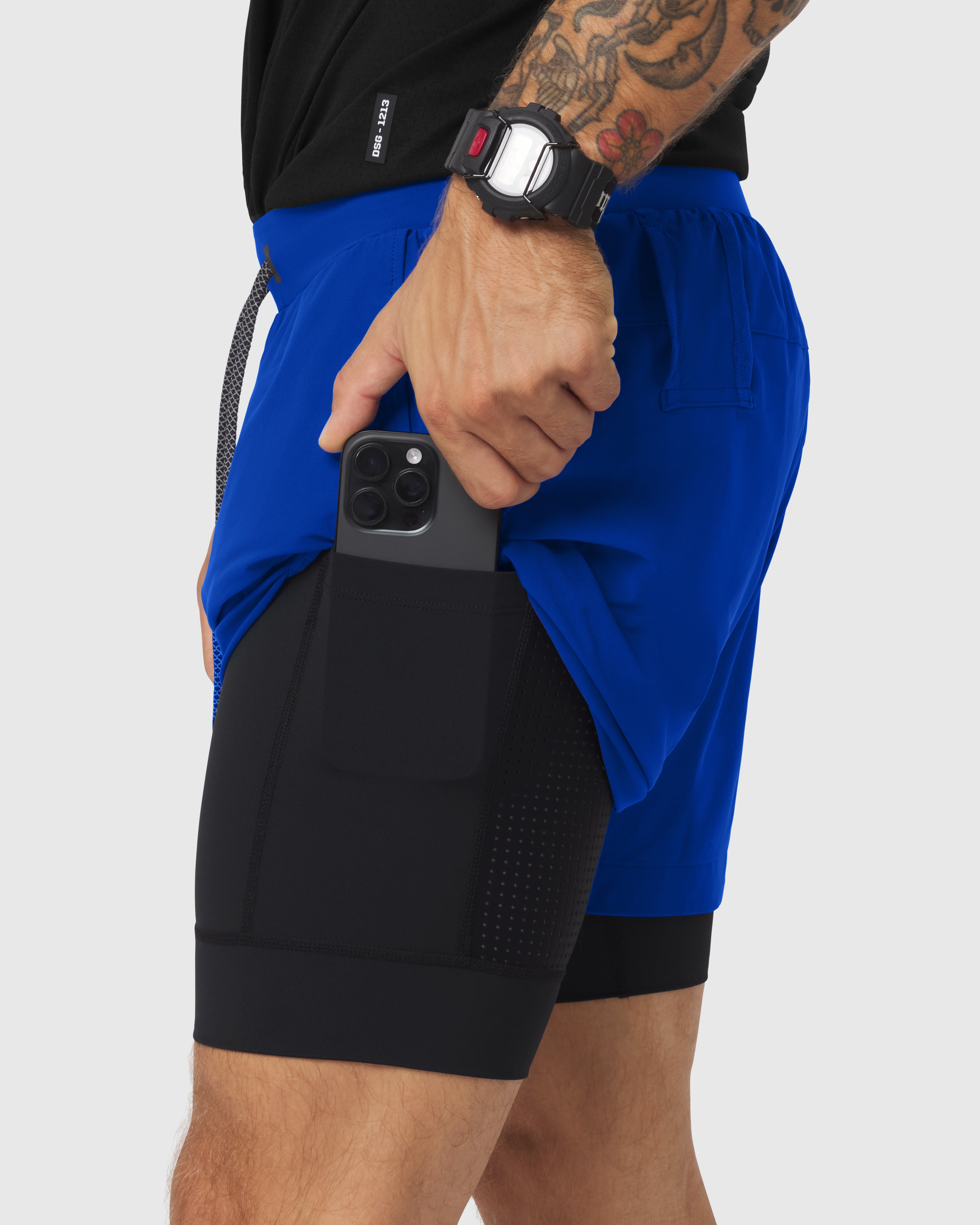 0865. Tetra-Lite® 5" Liner Short - Electric Blue "Blade"/Black