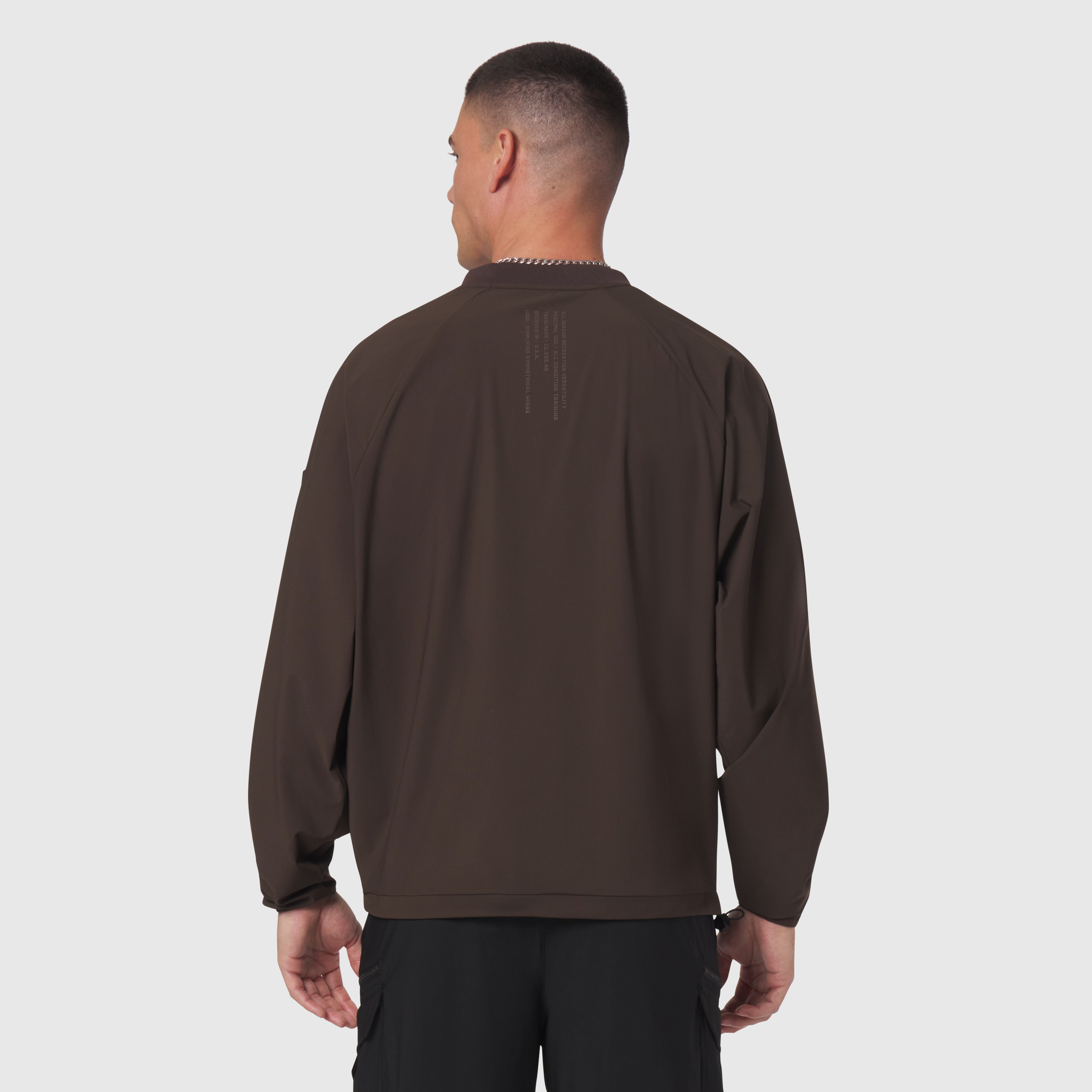 Tetra-Lite® Blade Collar Zip Jacket in Dark Earth, back view on model