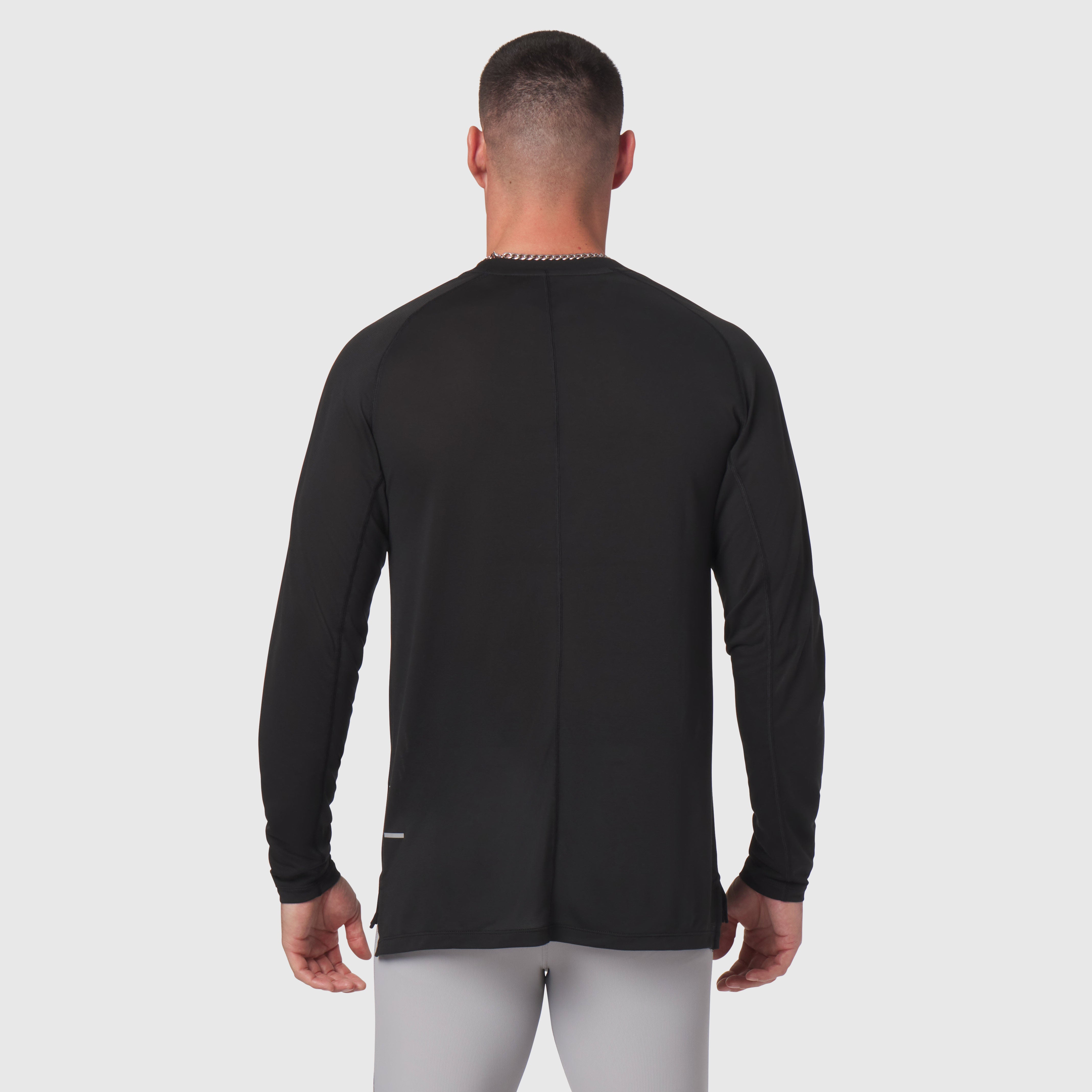 Polartec® Delta Longsleeve in black, back view on model