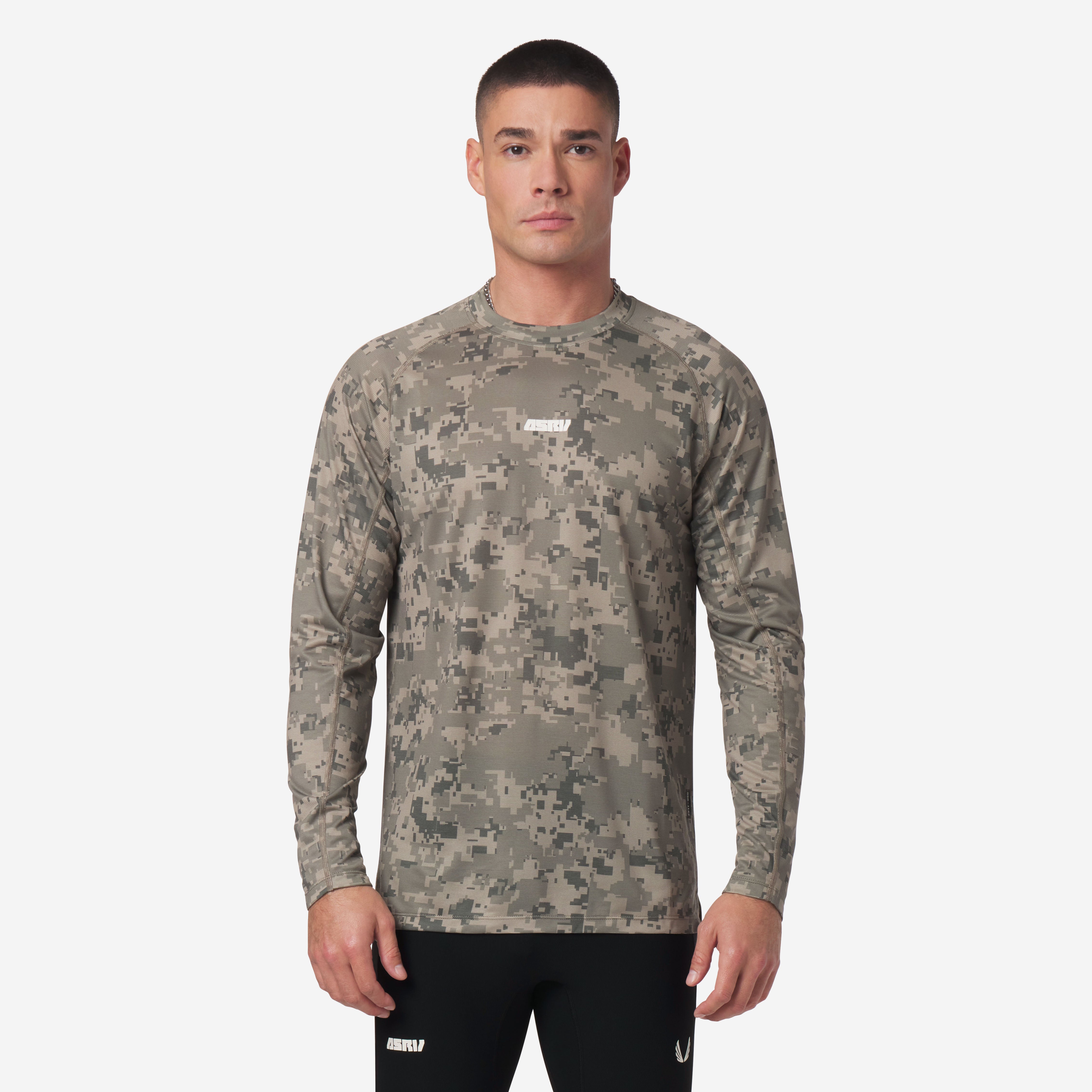 Polartec® Delta Longsleeve in digital camo, worn by model facing camera