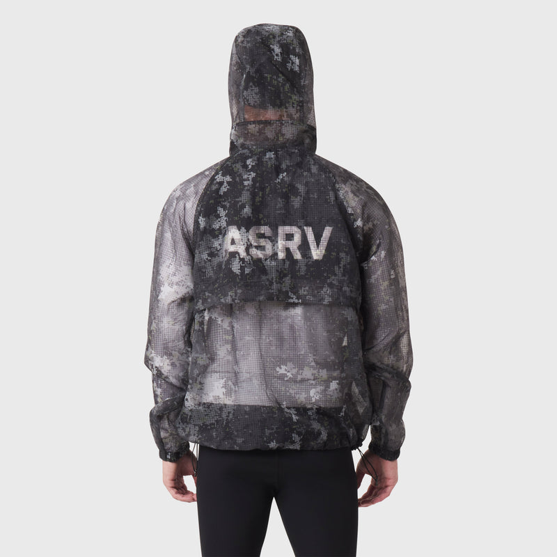 1162. Weather-Ready Transparent Ripstop Shell Jacket - Pixel Camo