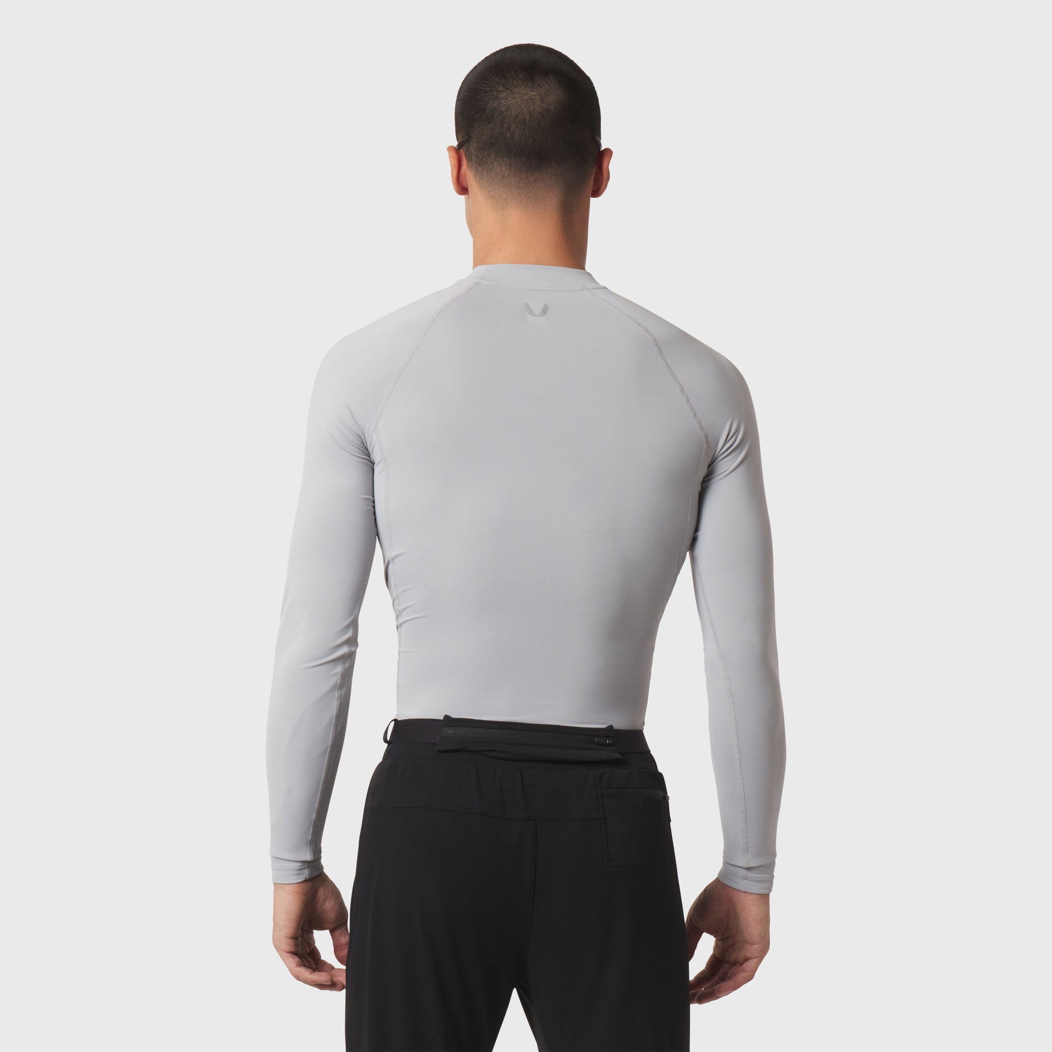 LYCRA® ADAPTIV Baselayer Longsleeve in slate grey, back view on model