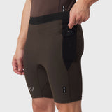 1170. Lycra® Ribbed Run Half-Tight - Dark Earth