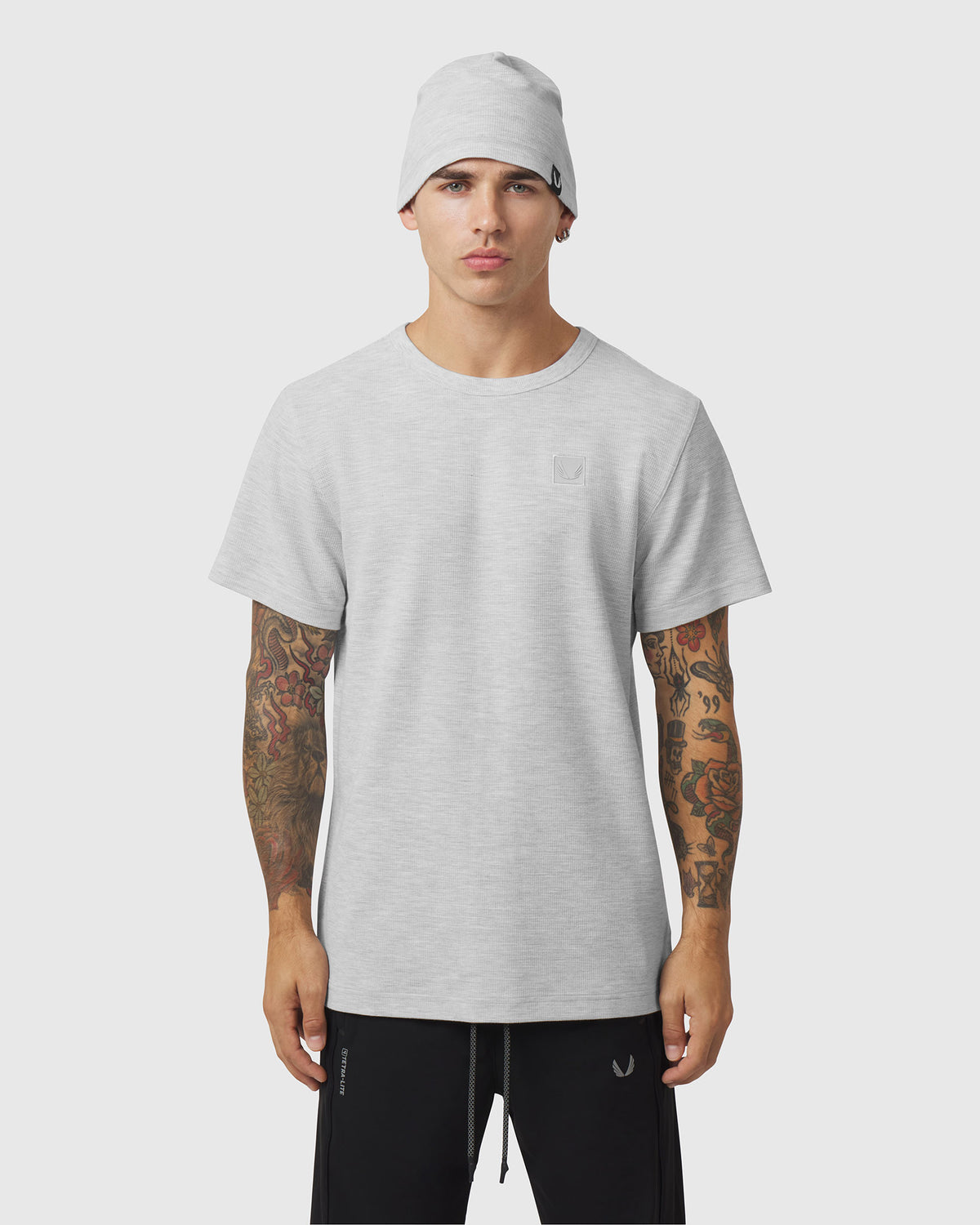 1202. Tech-Waffle™ Tee - Heather Grey