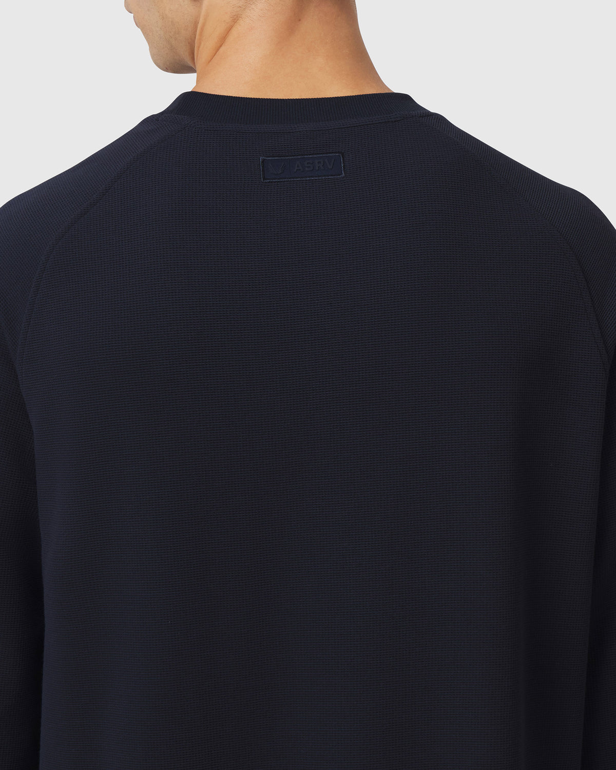 1203. Tech-Waffle™ 3/4-Sleeve Oversized Tee - Navy