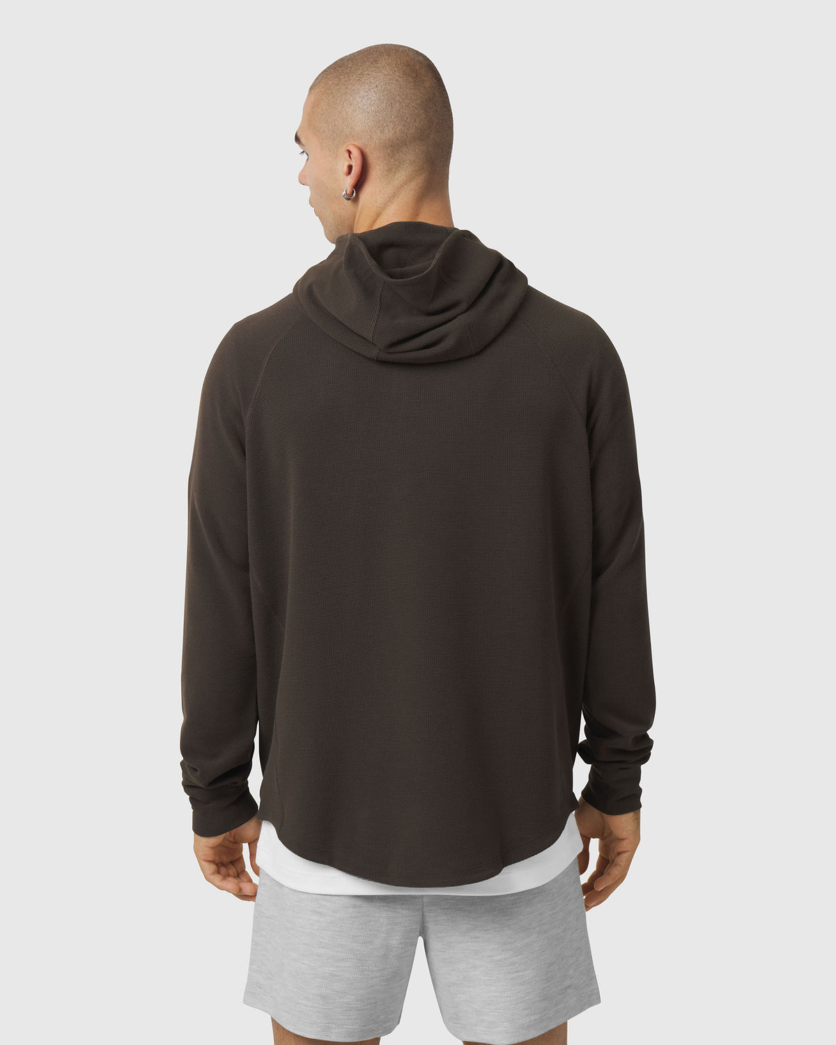 1205. Tech-Waffle™ Quarter Zip Hoodie - Dark Earth