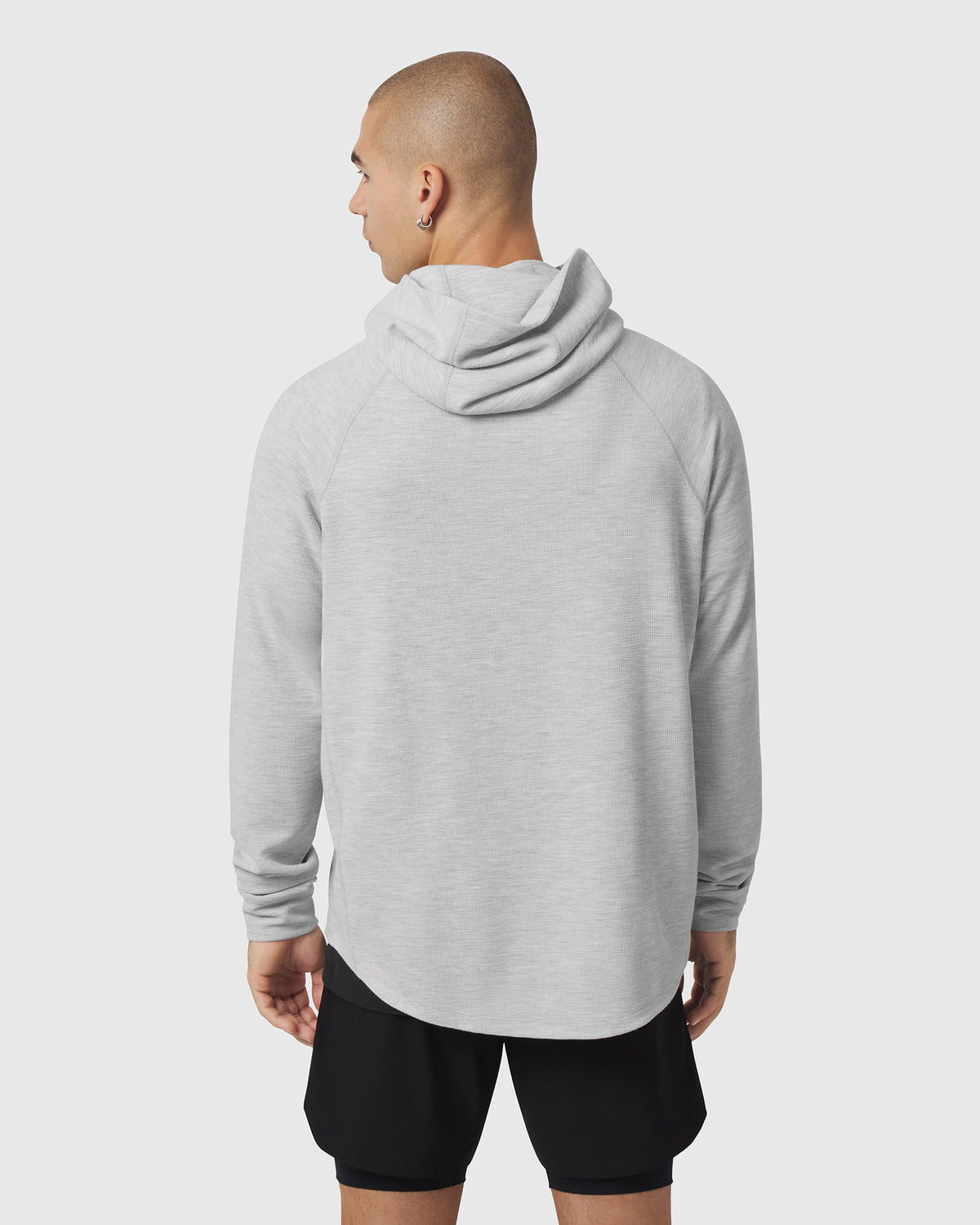 1205. Tech-Waffle™ Quarter Zip Hoodie - Heather Grey