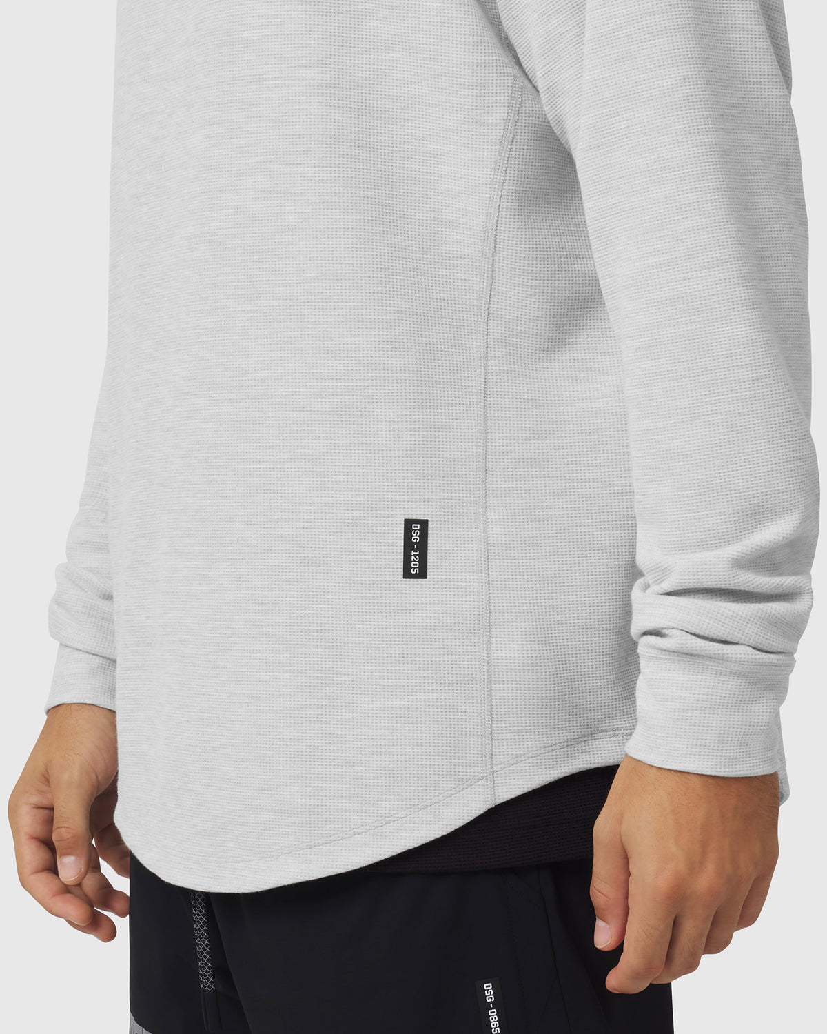 1205. Tech-Waffle™ Quarter Zip Hoodie - Heather Grey
