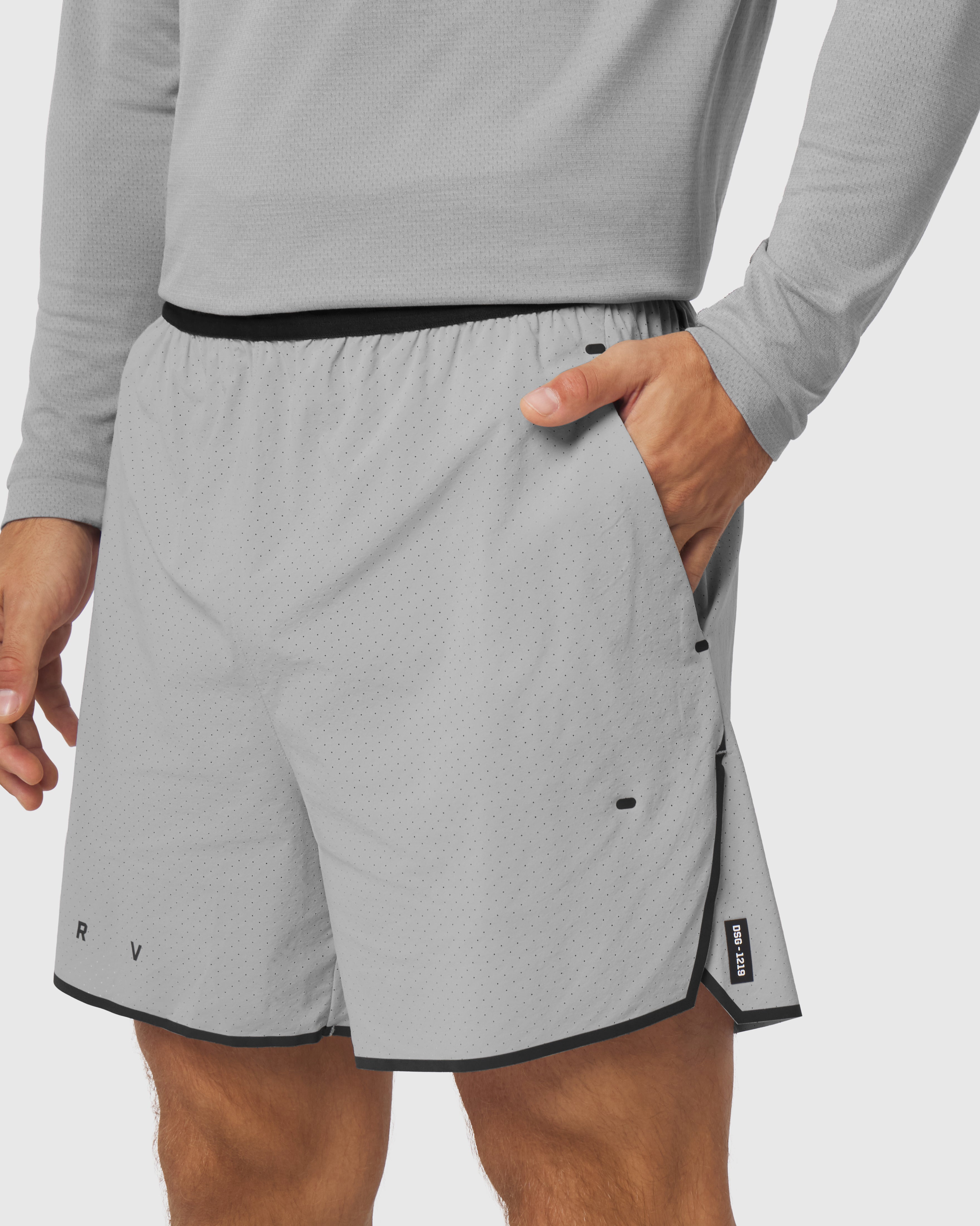 1219. Aerotex™ Perforated Linerless Short - Slate Grey