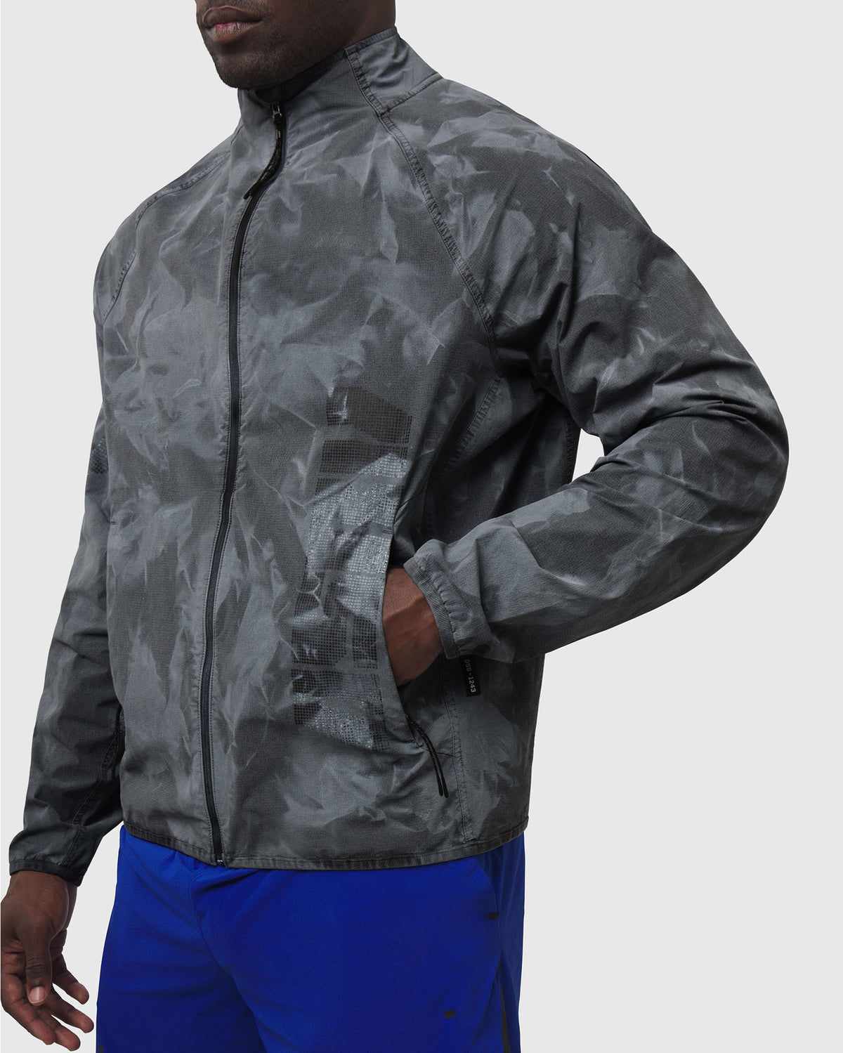 1243. Garment Dyed Ripstop Zip Jacket - Black