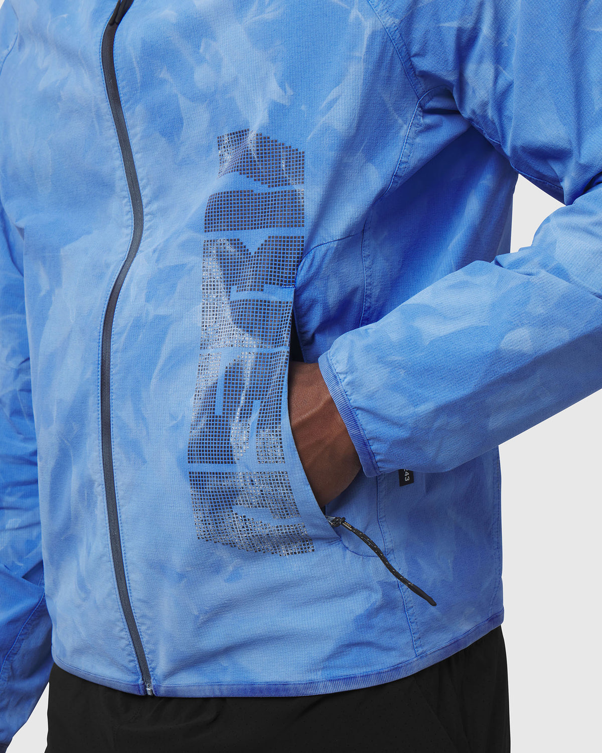 1243. Garment Dyed Ripstop Zip Jacket - Electric Blue