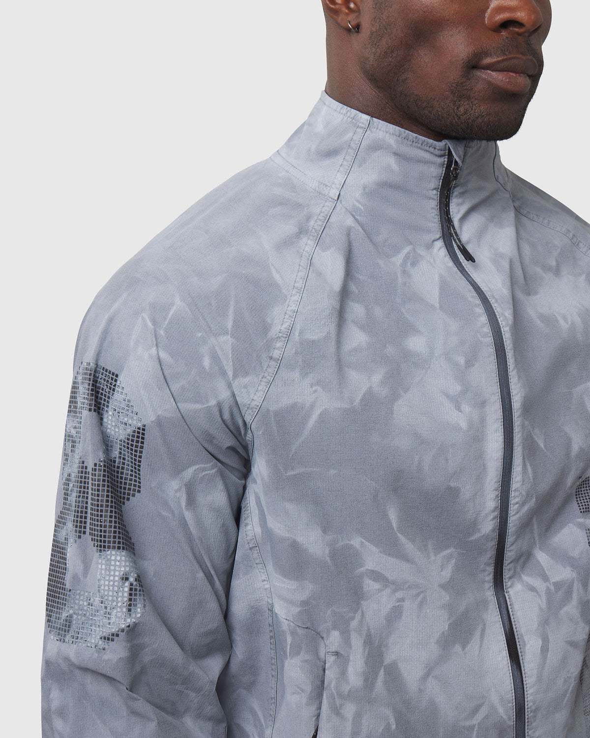 1243. Garment Dyed Ripstop Zip Jacket - Slate Grey