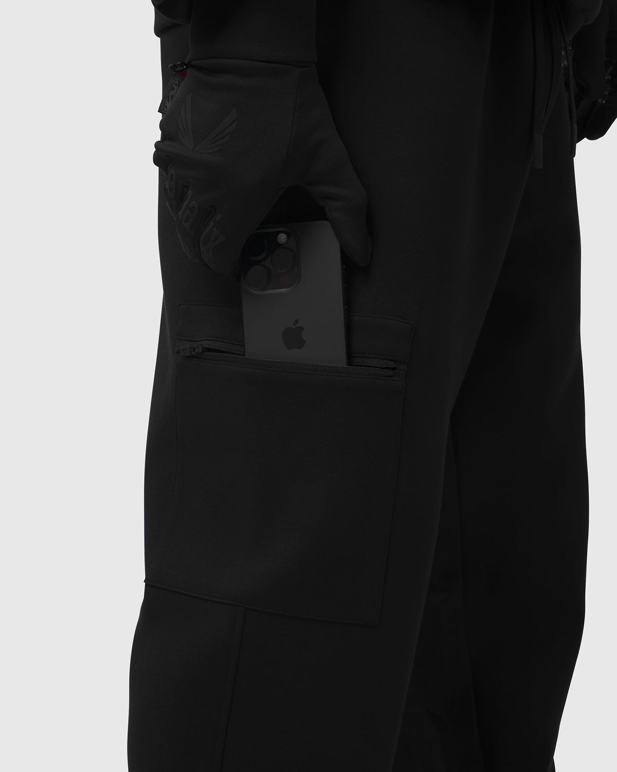 1253. DRI-CORE™ Straight Leg Cargo Sweats - Black