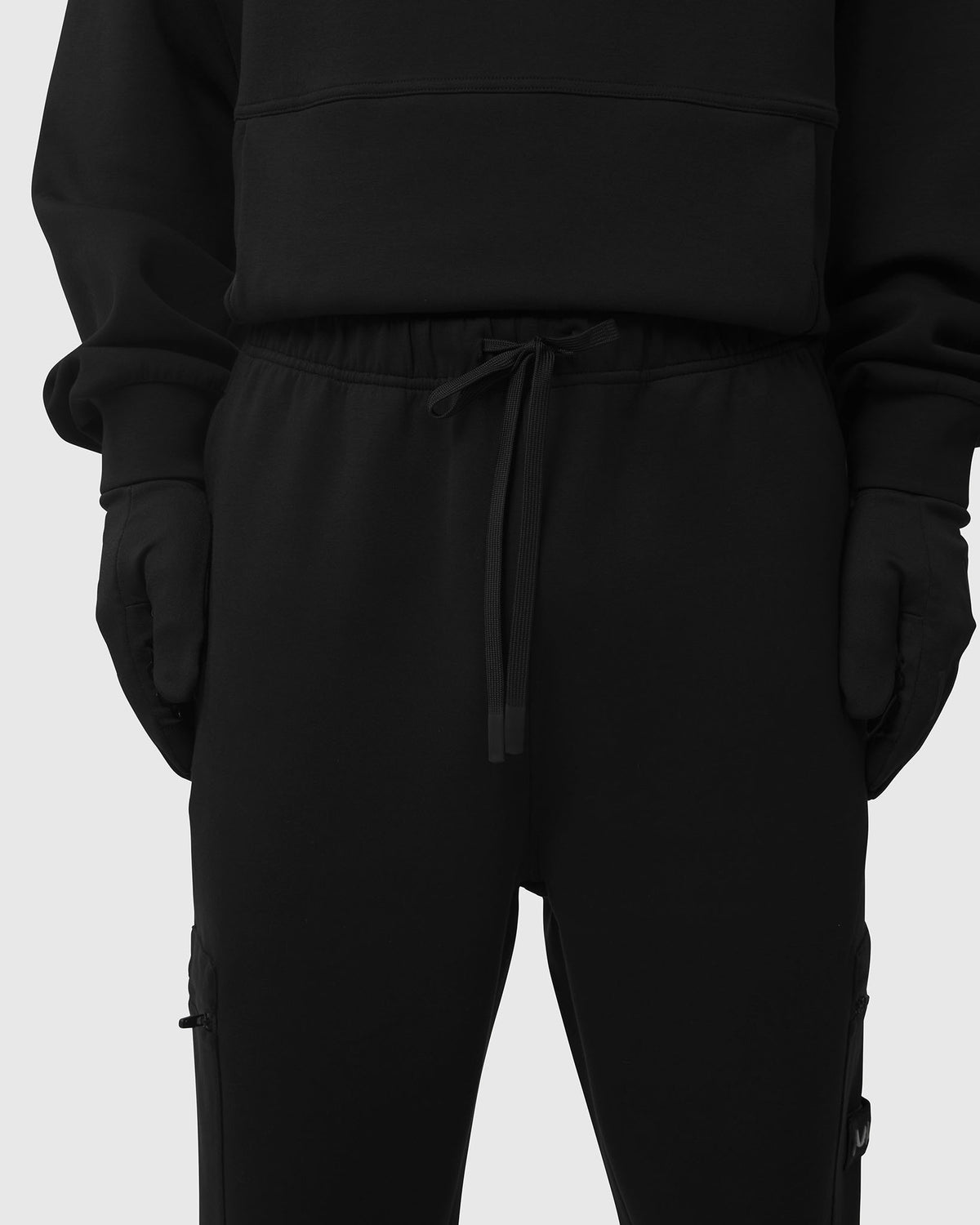 1253. DRI-CORE™ Straight Leg Cargo Sweats - Black