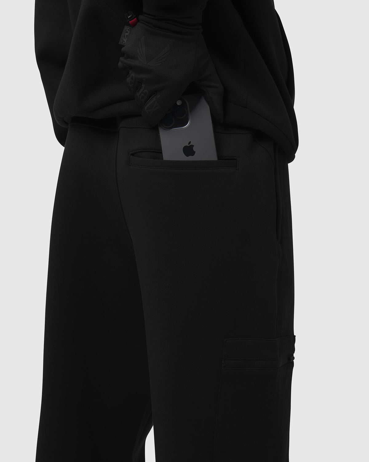 1253. DRI-CORE™ Straight Leg Cargo Sweats - Black