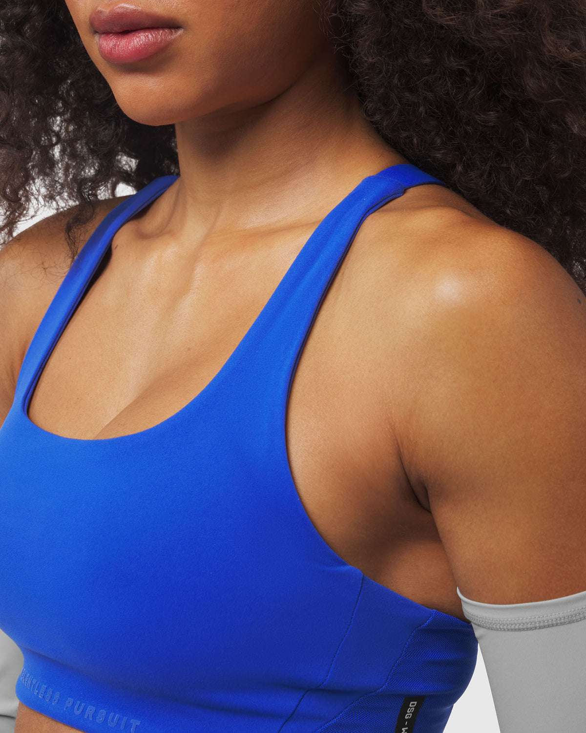 W039. LYCRA® Hybrid Sports Bra - Electric Blue