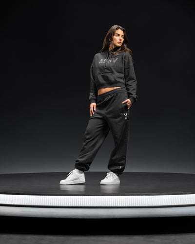 ASRV x Equinox Sorona® French-Terry Cropped Hoodie - Black