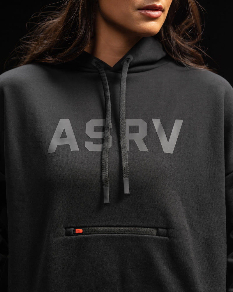 ASRV x Equinox Sorona® French-Terry Cropped Hoodie - Black