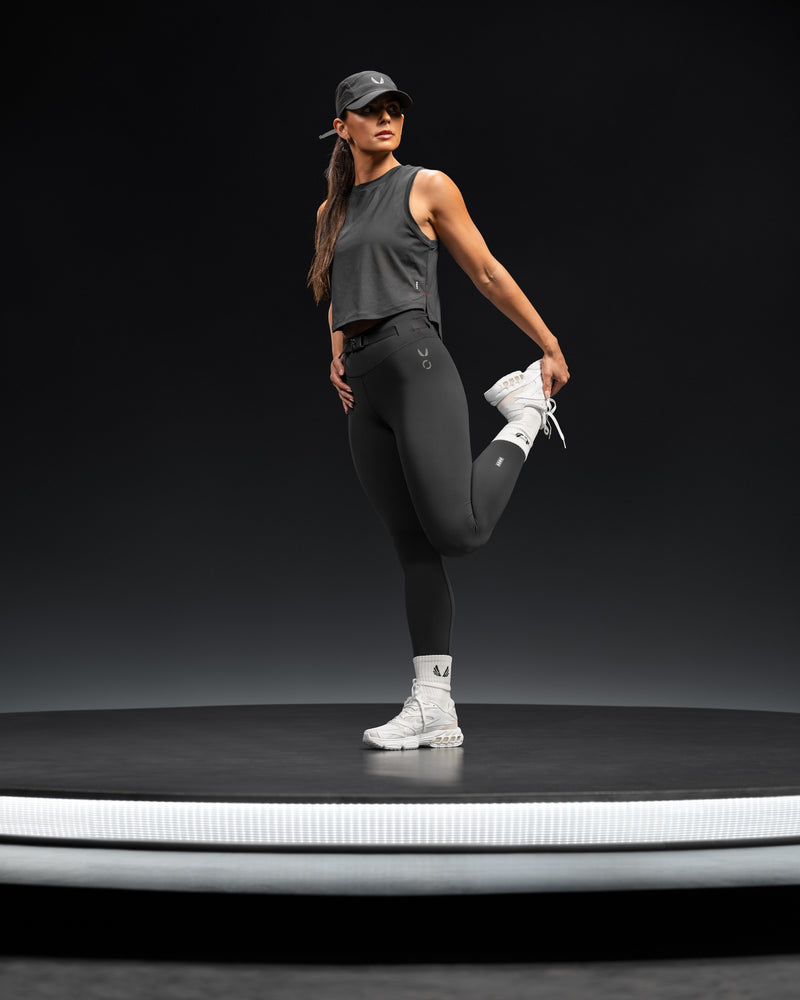 ASRV x Equinox AeroSilver® Cropped Training Tank - Black