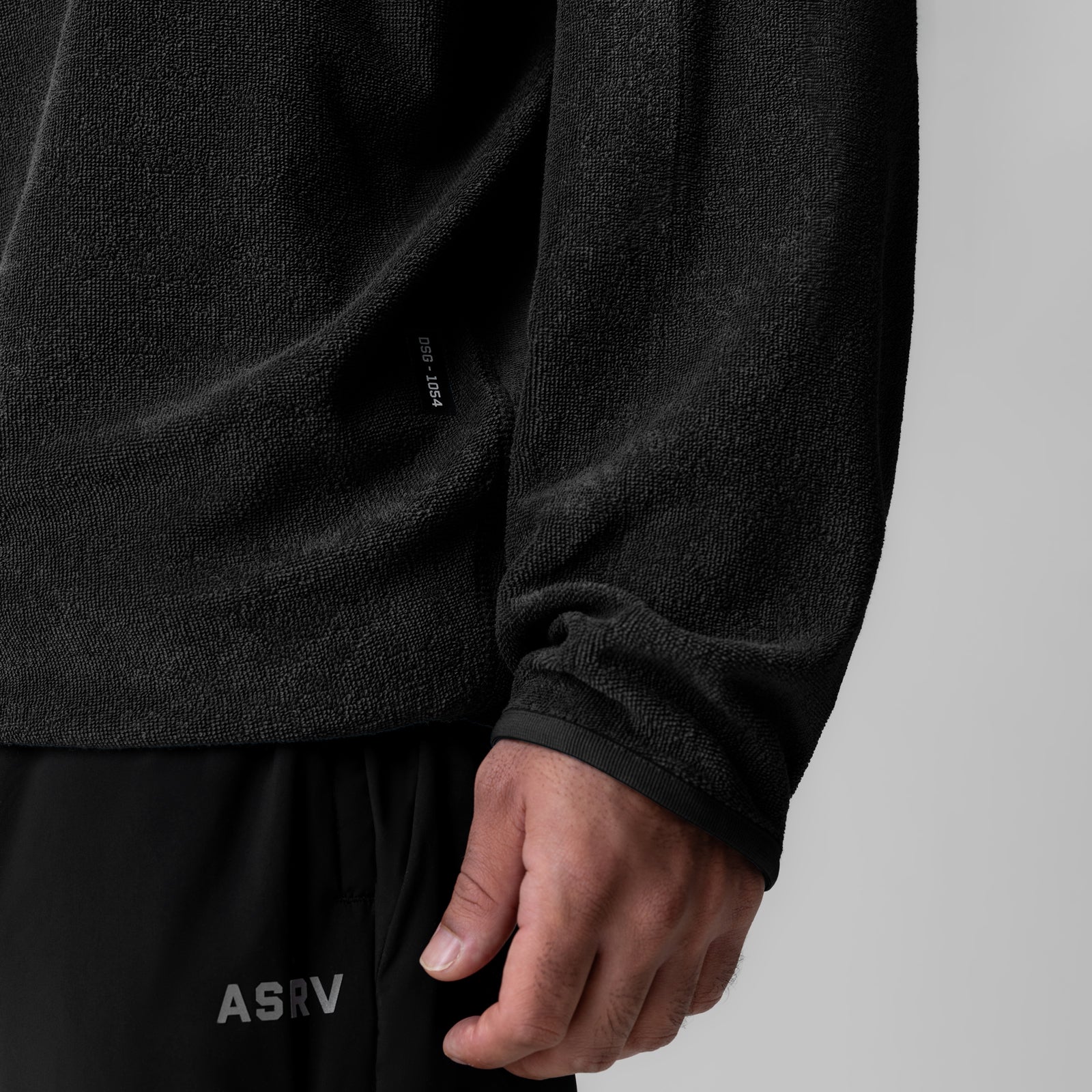 1054. Towel Terry Reversible Hoodie - Black – ASRV