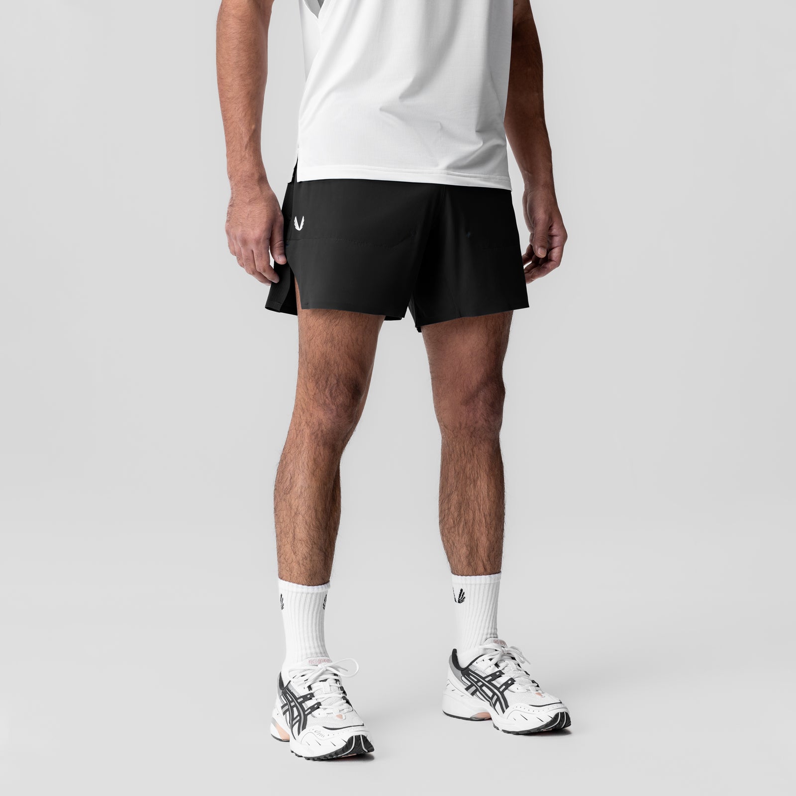 Tetra-Lite 6" Bonded Training Short in black, worn by model from waist down