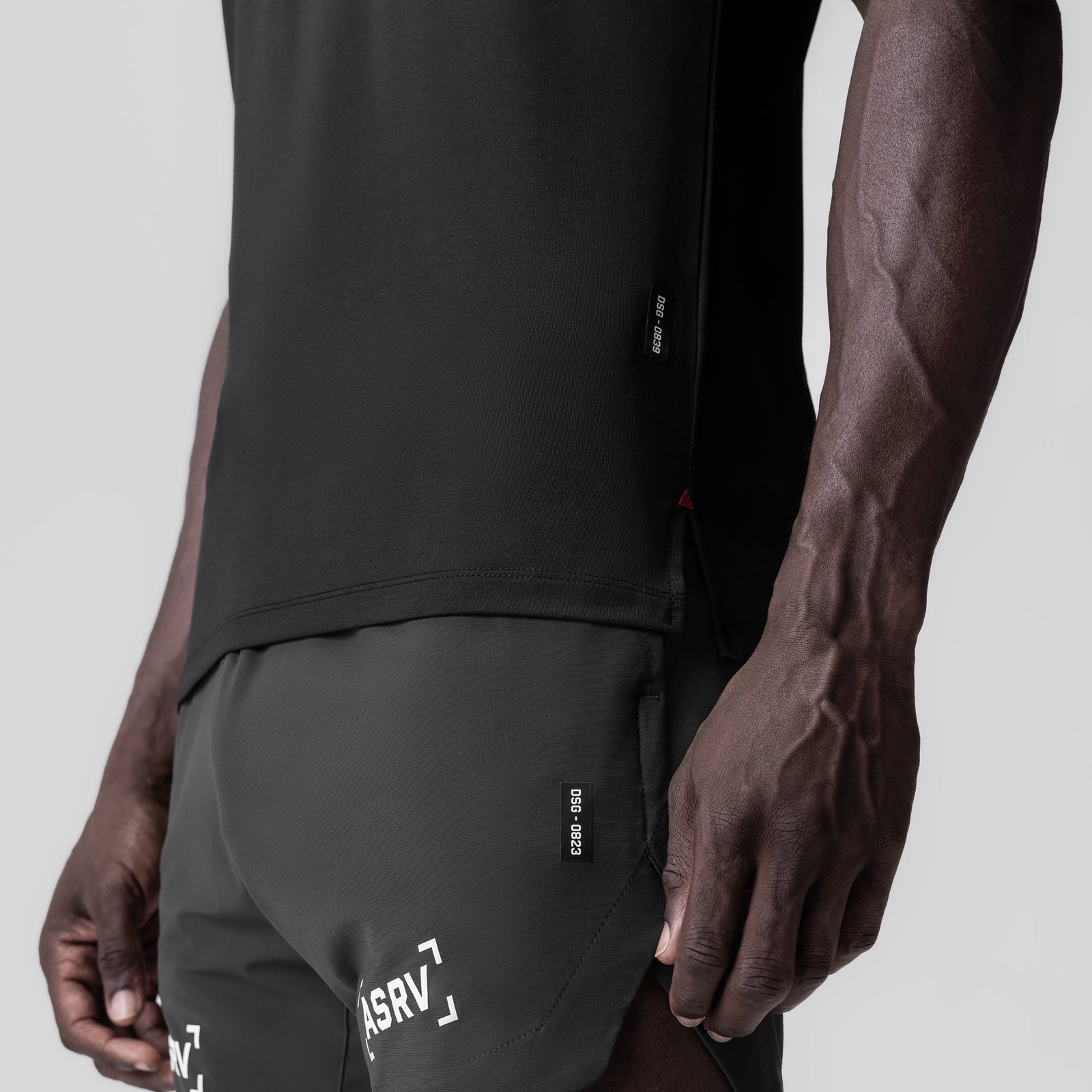 3D-Lite® 2.0 Lycra® Fitted Tee in black worn by model, side view