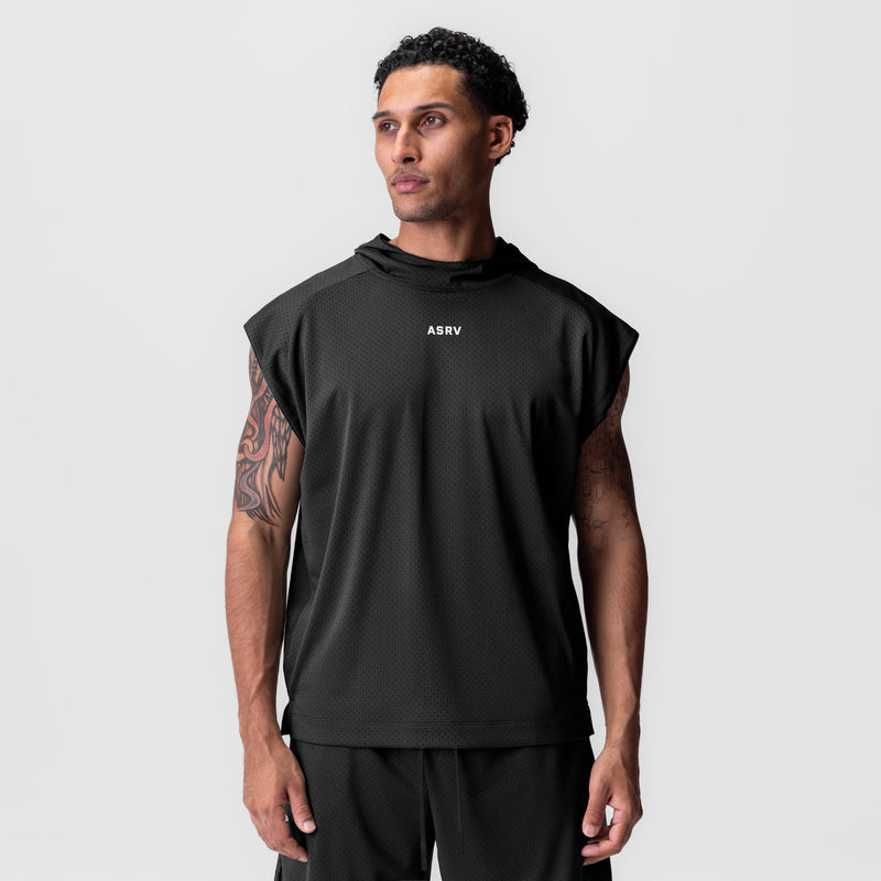 0983. Reversible 2-in-1 Cutoff Hoodie - Black