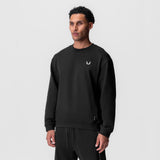 0984. Herringbone Terry Crewneck - Black