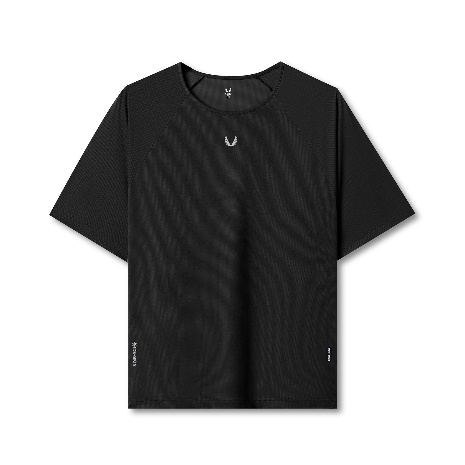 flatlay Ice-Skin™ Oversized Tee in black, front view