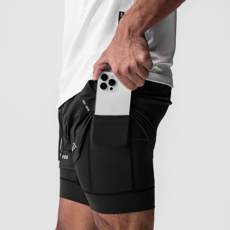0828. AeroSilver® 5" Liner Short - Black "RP"/Black