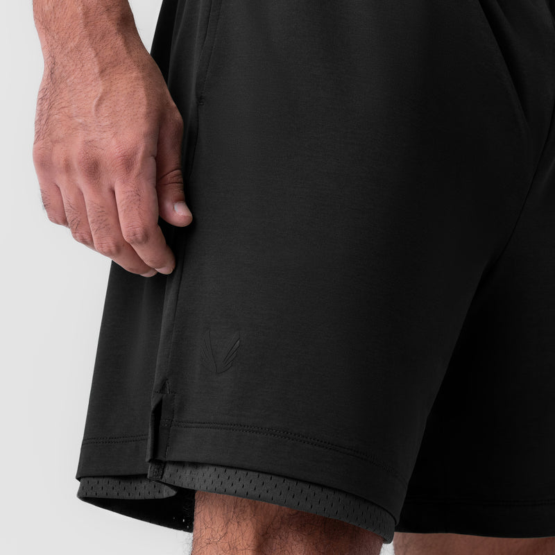 0988. Reversible 2-in-1 Short - Black