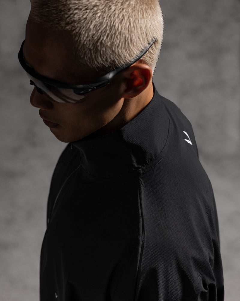 0970. Ripstop Quarter Zip Jacket - Black