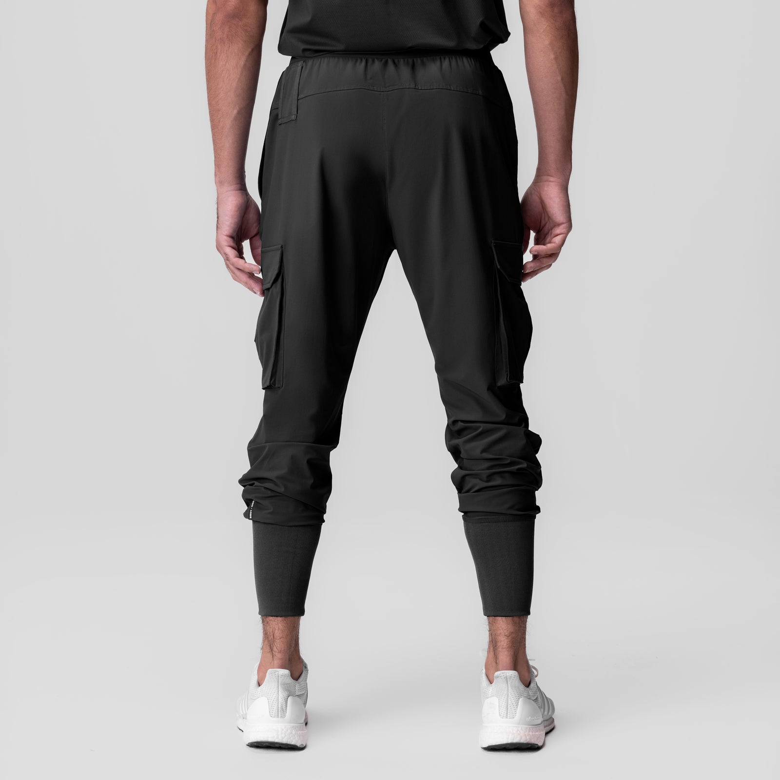 Black Tetra-Lite Ice Cargo High Rib Jogger worn by model, back view
