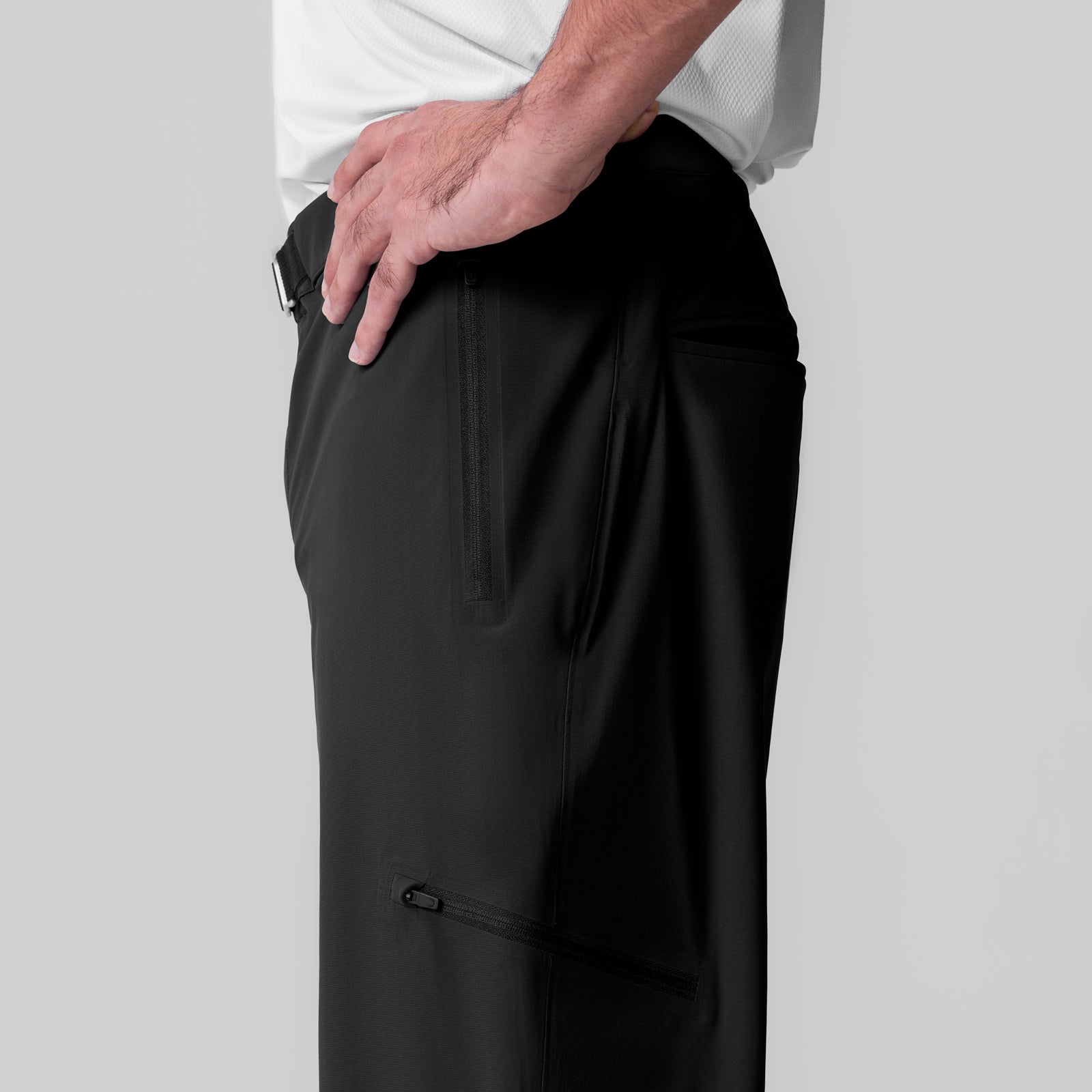 Tetra-Lite® Field Pant in black, worn by model showing side pocket and zipper details