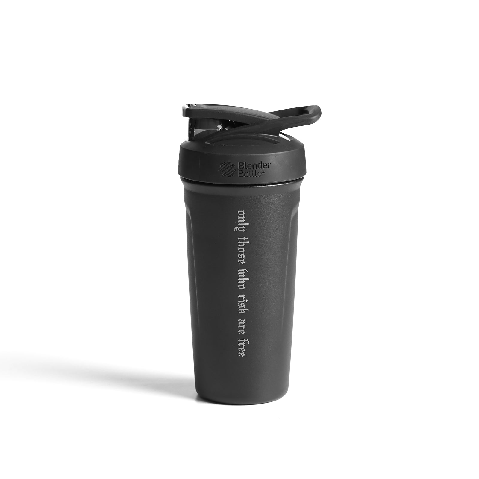 ASRV x Blender Bottle Strada insulated shaker in black, front view