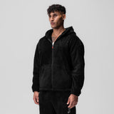 0887. Sherpa Recovery Full Zip Hoodie - Black/White