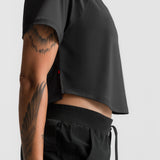 ASRV x Tonal Women's AeroSilver® Cropped Training Tee - Black