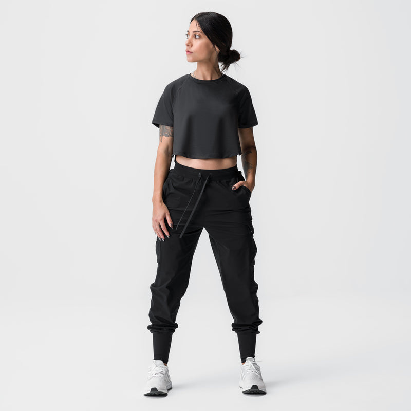 ASRV x Equinox AeroSilver® Cropped Training Tee - Black