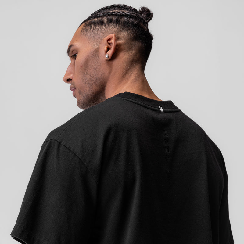 0797. Tech Essential™ Relaxed Tee - Black "Space Bracket"