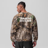 0861. Tech Essential™ Distressed Crewneck - Realtree® Camo "Training Division"