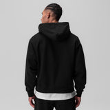 0843. Tech Essential™ Distressed Full Zip Hoodie - Black