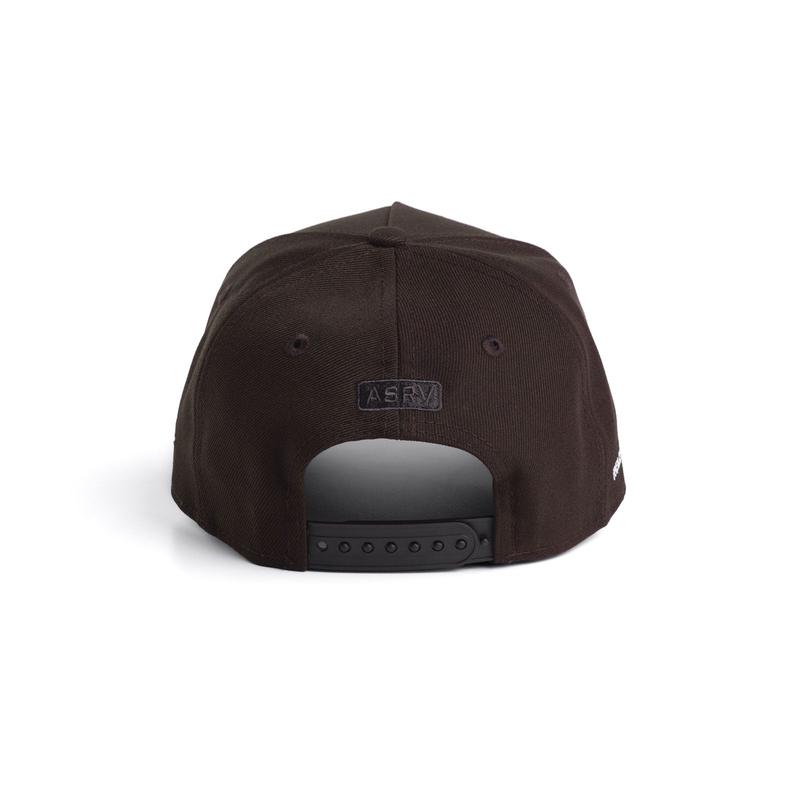 New Era 9Forty A-Frame Hat in dark earth, back view showing snapback closure