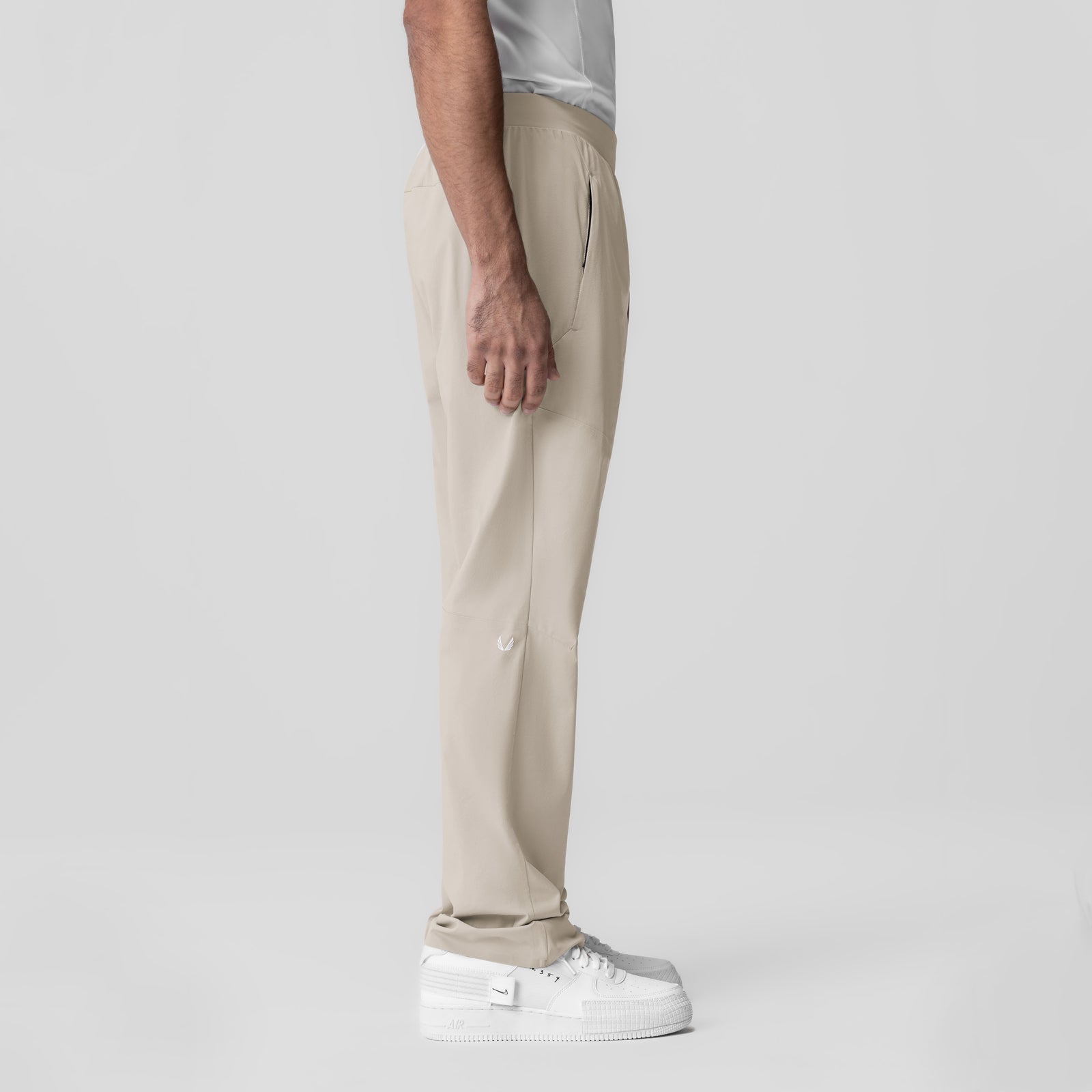 Aerotex Weather-Ready Bonded Pant in chai, side view on model