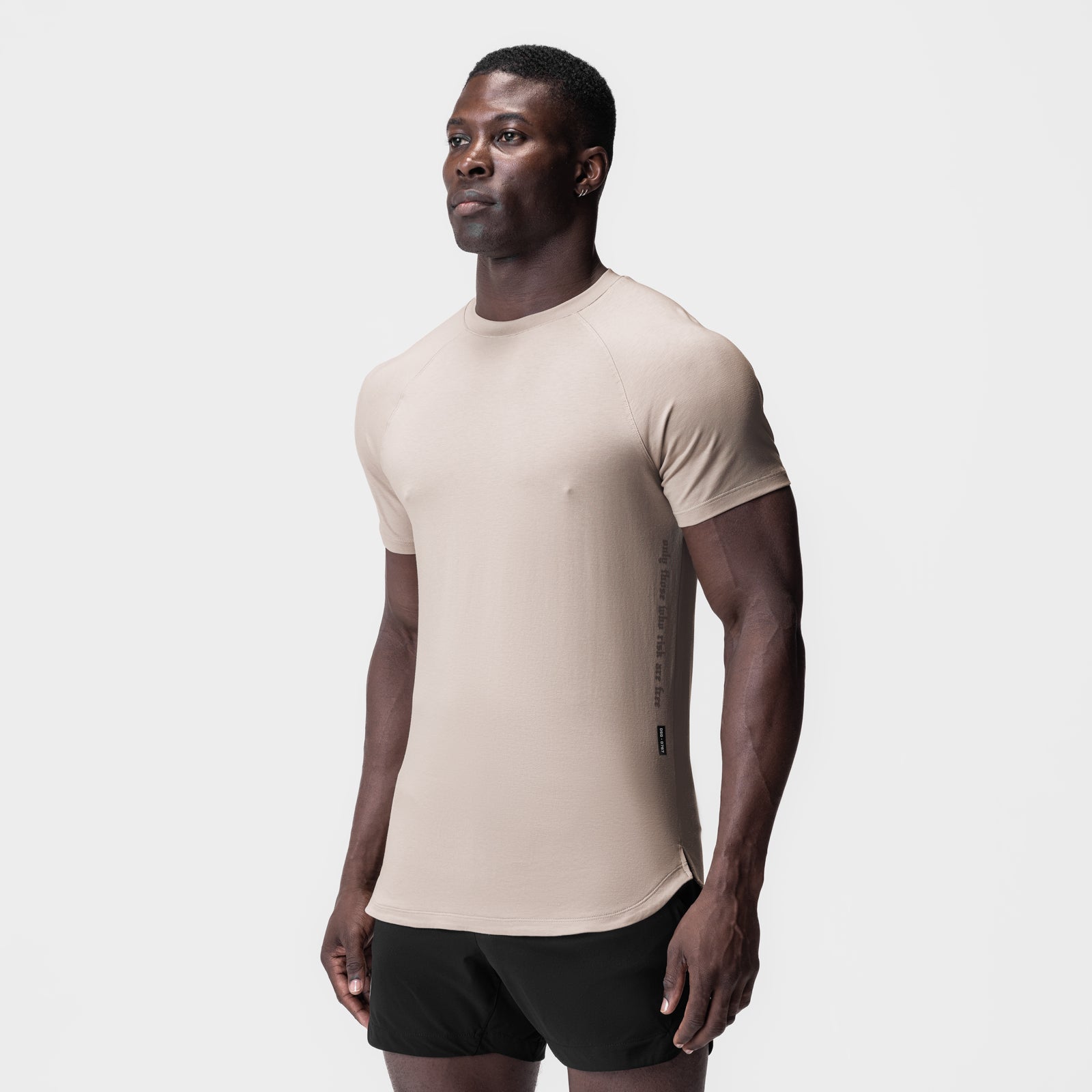 Supima® Established Tee in Chai worn by male model, front view