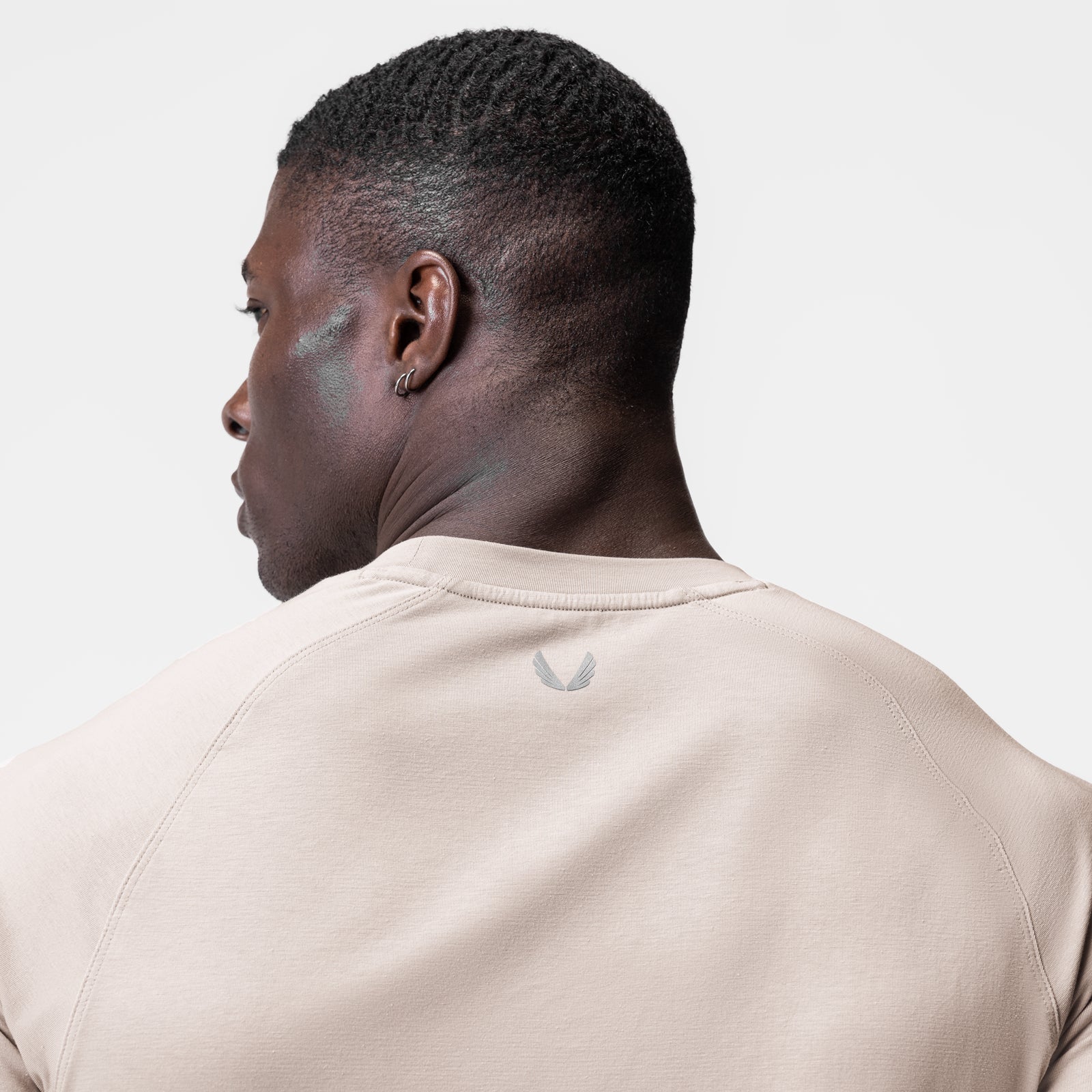 Supima® Established Tee in Chai, rear view on model