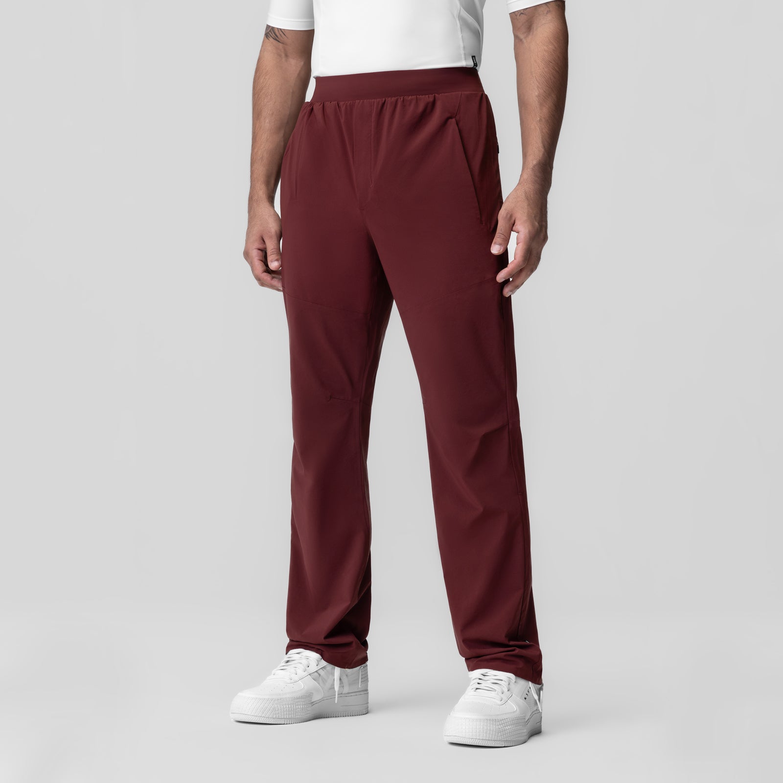 Aerotex Weather-Ready Bonded Pant in crimson worn by model, front view