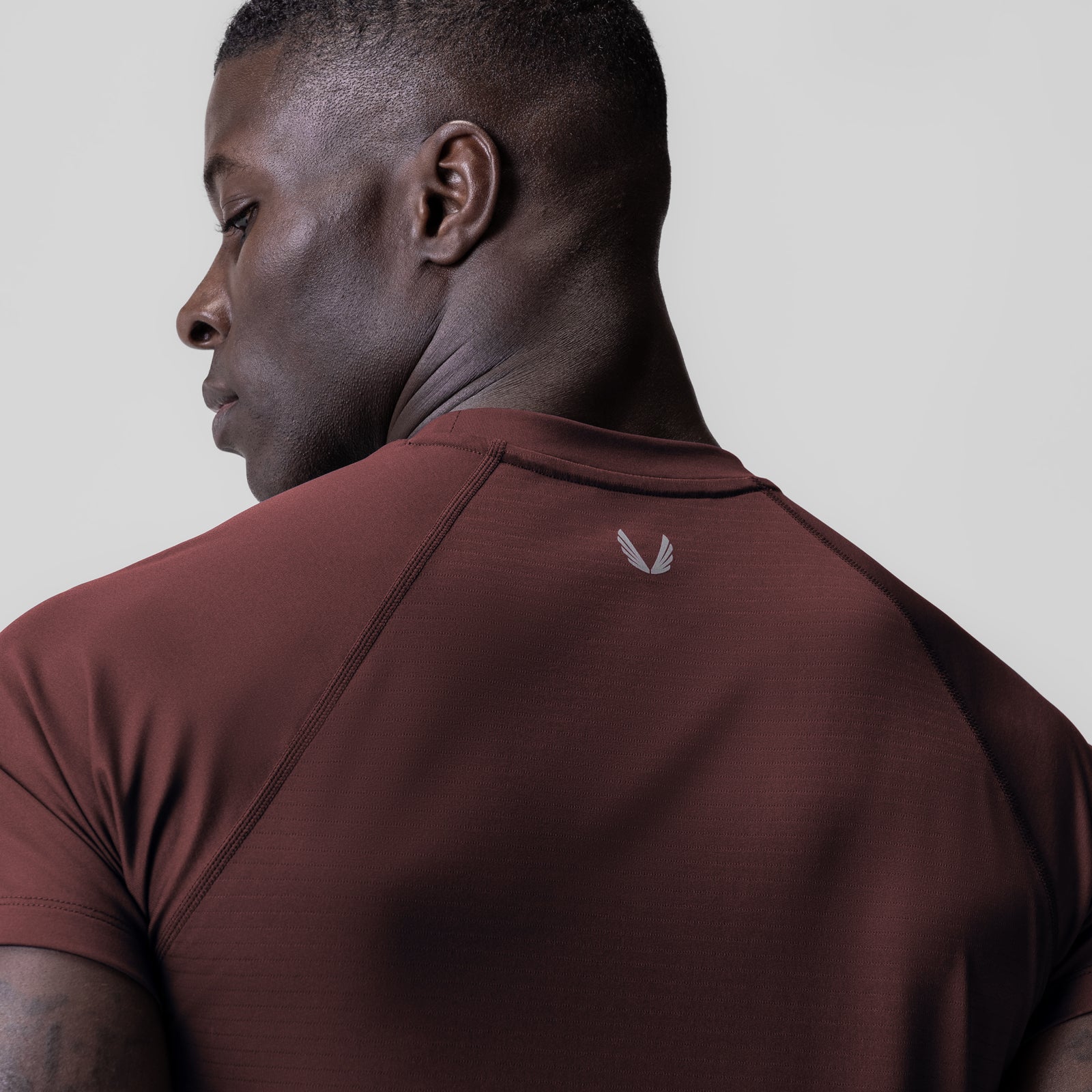3D-Lite® 2.0 Lycra® Fitted Tee in crimson, worn by model shown from back