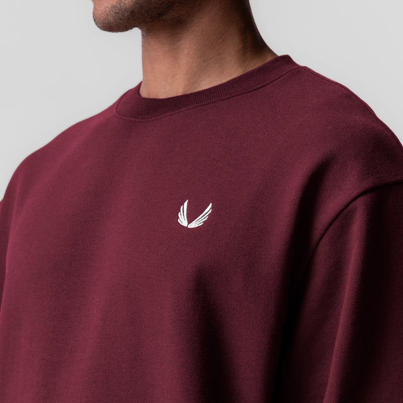 0984. Herringbone Terry Crewneck - Crimson